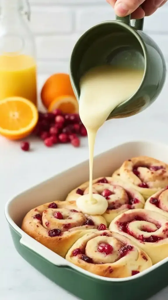 instructions preparation of cranberry orange sweet rolls