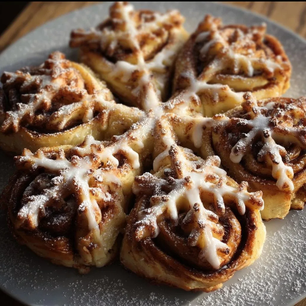 Giant Snowflake Sweet Rolls