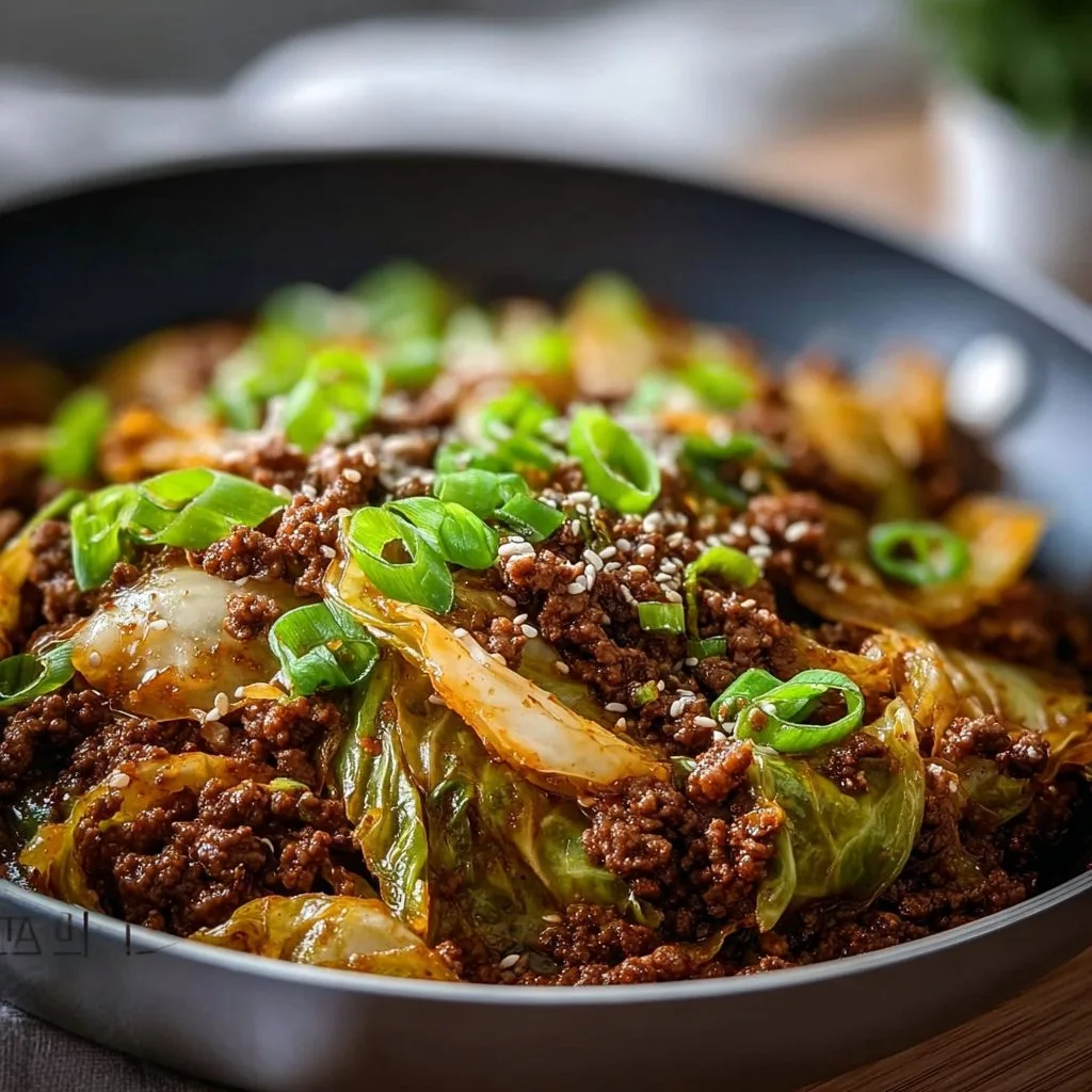 Low Carb Mongolian Ground Beef Cabbage Recipe