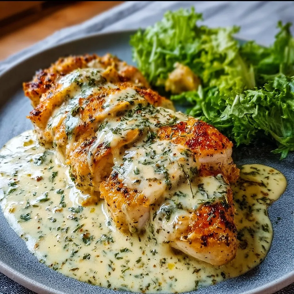 Baked Caesar Chicken with Creamy Parmesan Sauce Bliss