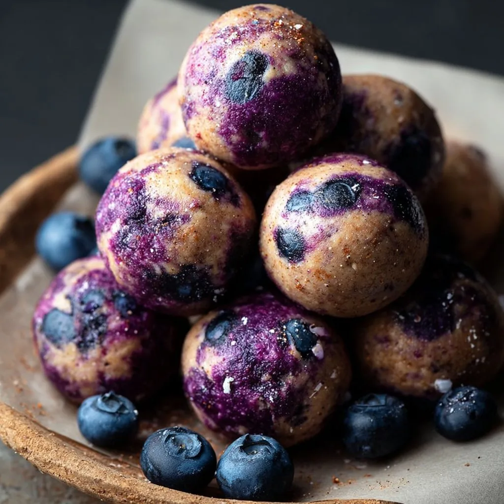 Guilt-Free Blueberry Cheesecake Protein Bites | High-Protein