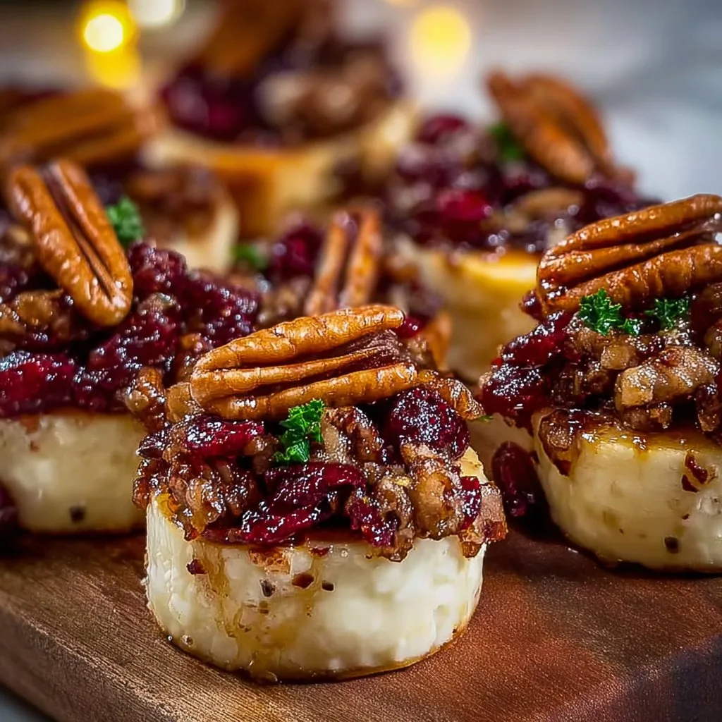 Candied Pecan Cranberry Brie Bites