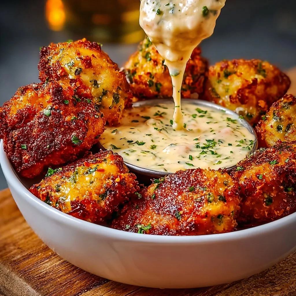 Cheesy Jalapeño Ranch Chicken Poppers with a Creamy Dip