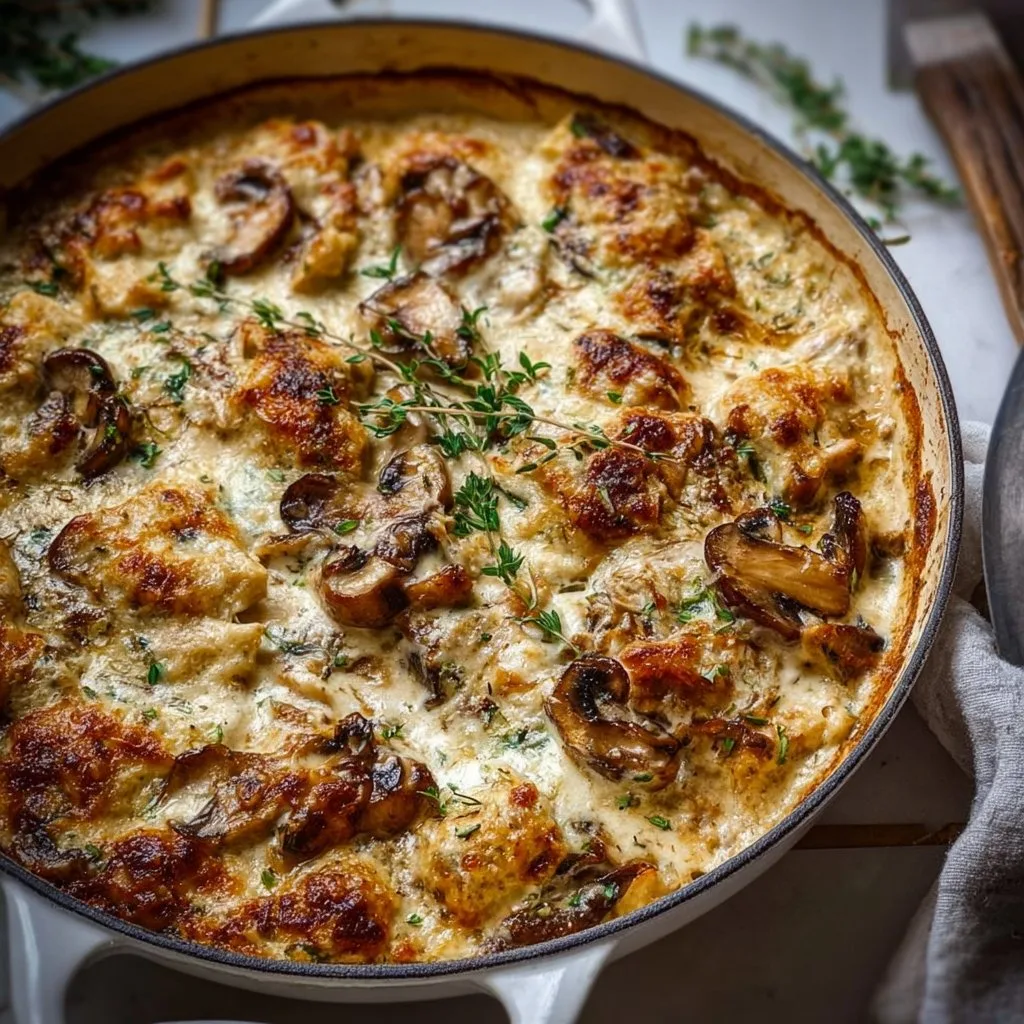 Keto Chicken Mushroom Casserole