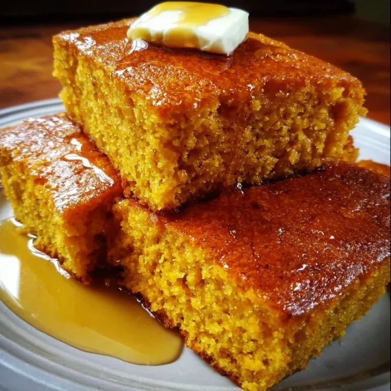 Honey Butter Sweet Potato Cornbread showcasing golden texture and rich butter drizzle