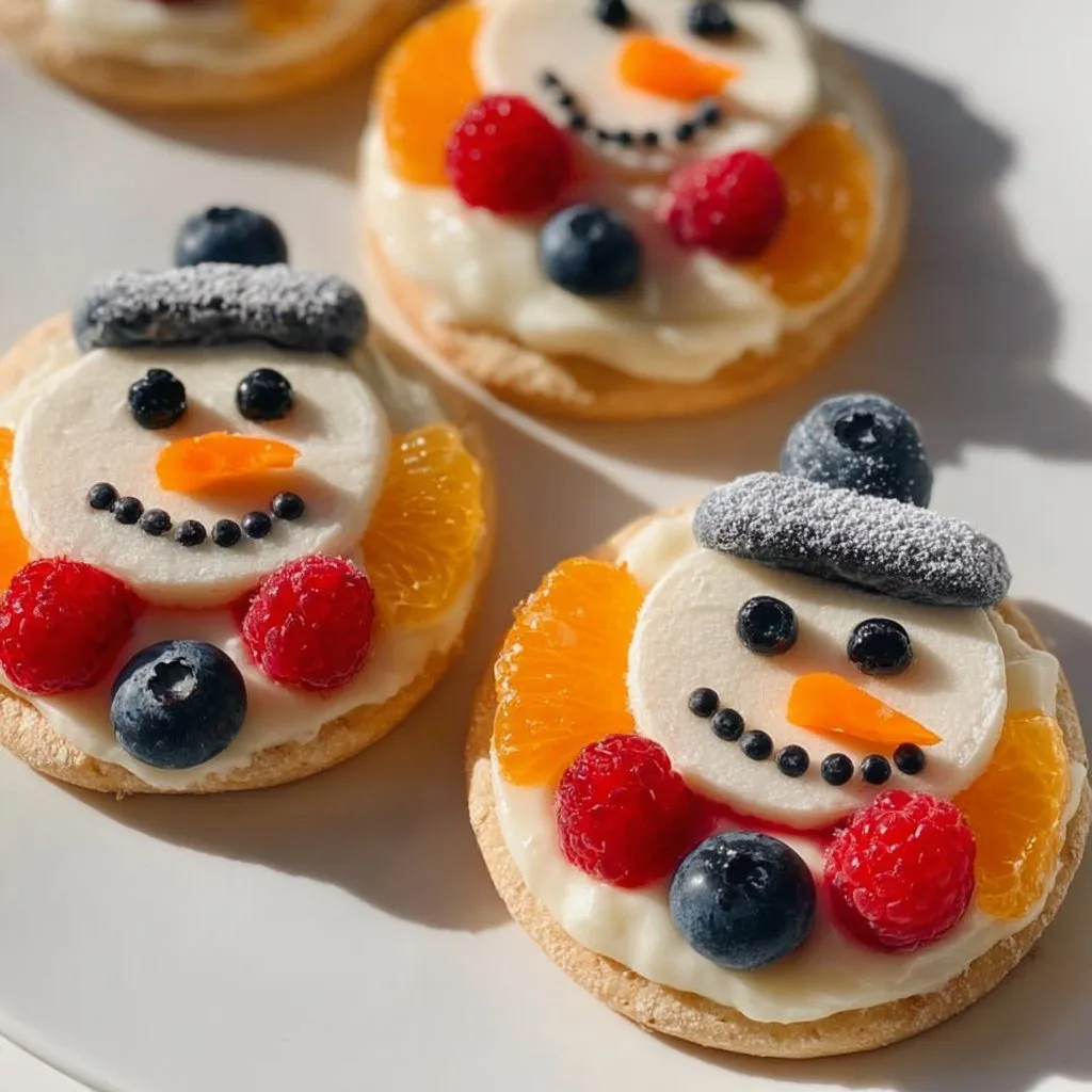 Melting Snowman Fruit Pizza