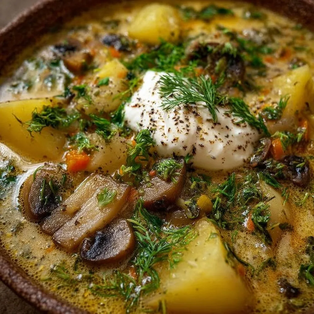 Russian Potato and Mushroom Soup