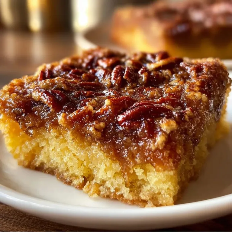Delicious Pecan Pie Dump Cake served with whipped cream