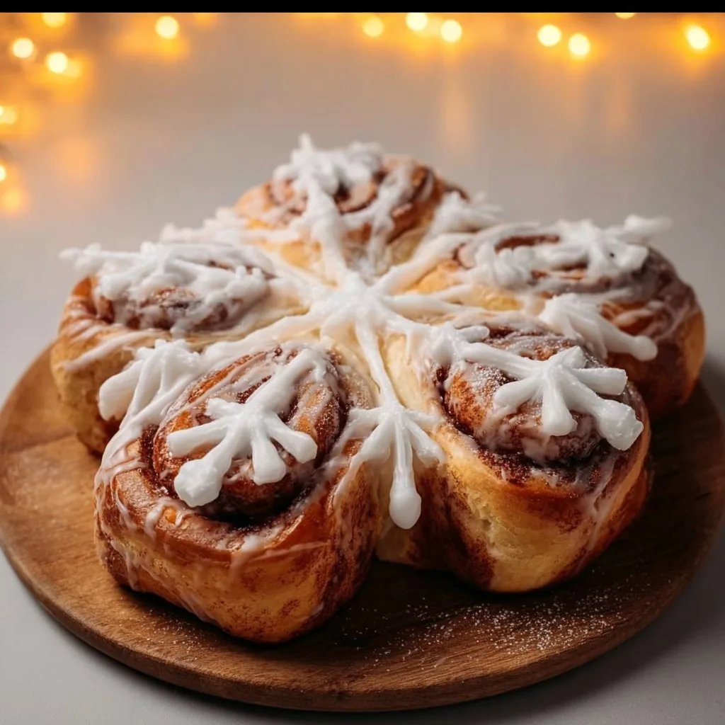 Giant Snowflake Sweet Rolls