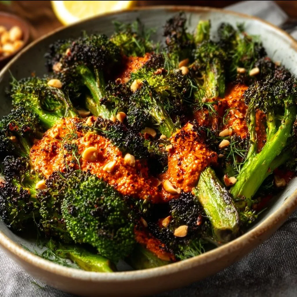 Charred Broccoli and Hazelnut Romesco