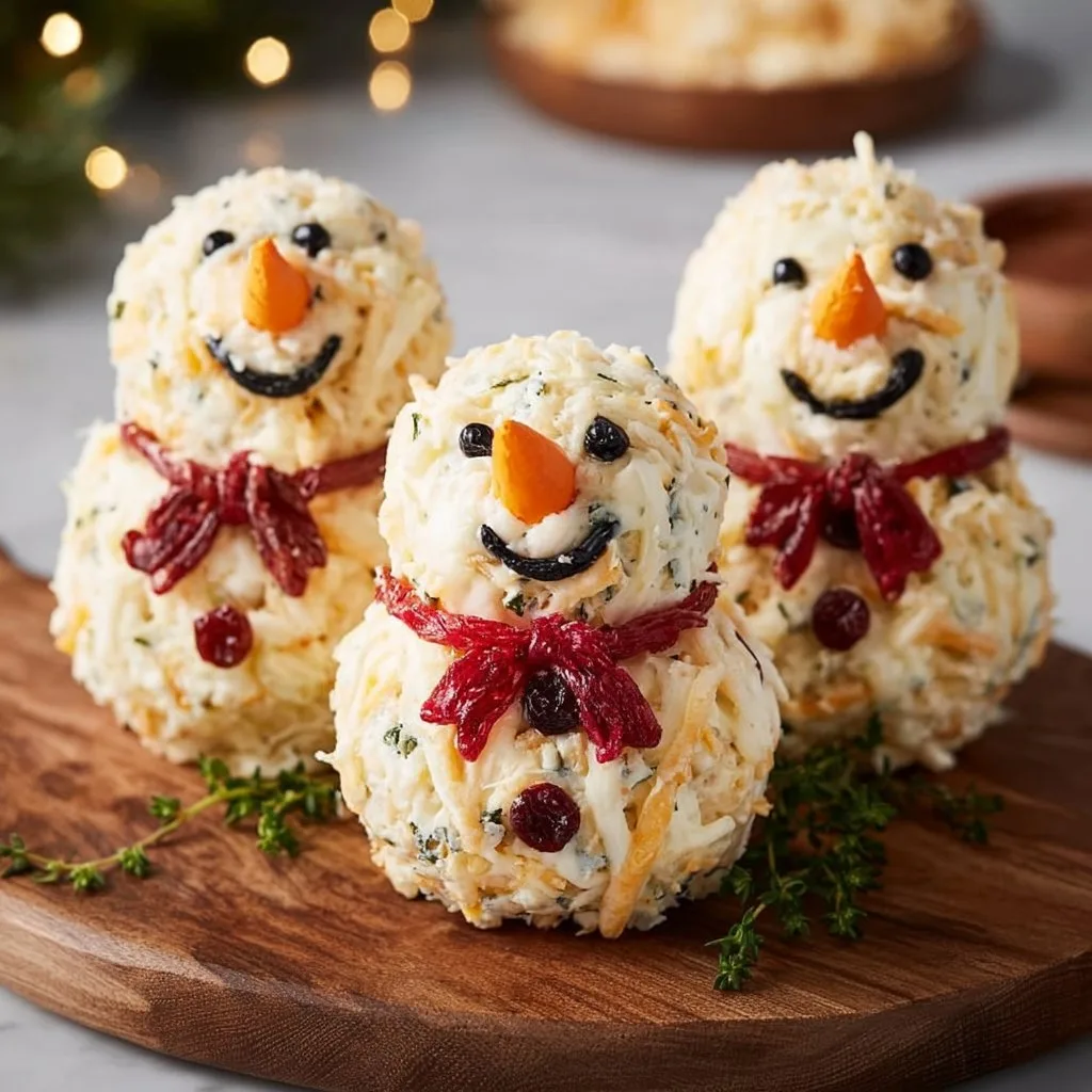 Snowman Cheese Ball Trio