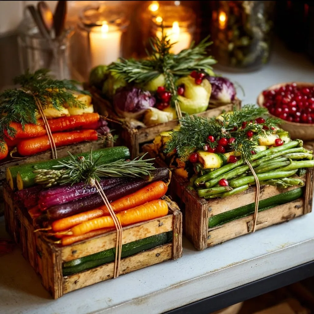 Christmas Present Veggie Crates