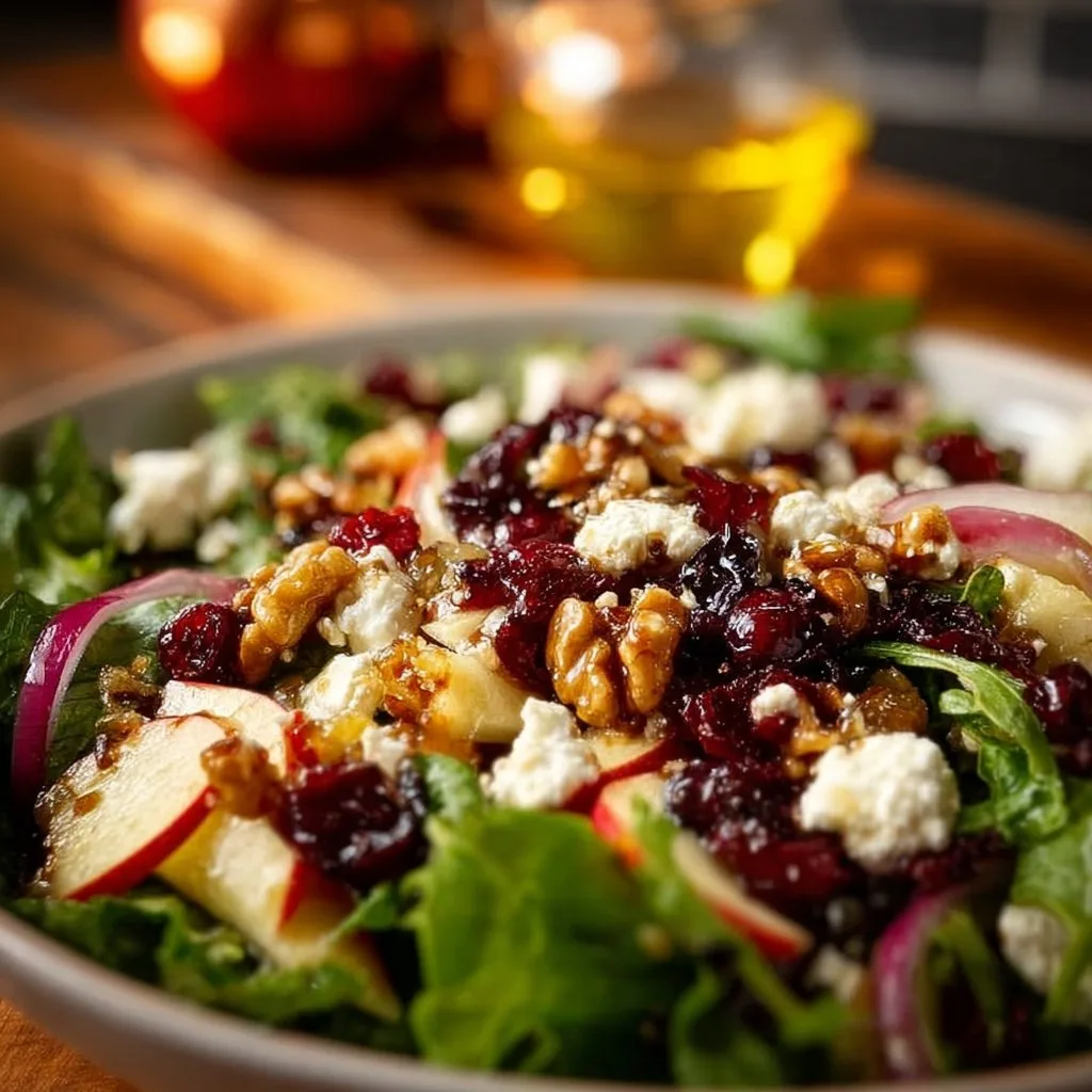 Apple Cranberry Walnut Salad With Goat Cheese