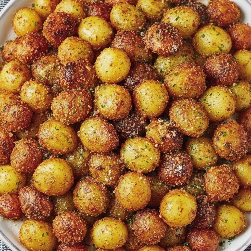 Crispy Parmesan Crusted Baby Potatoes