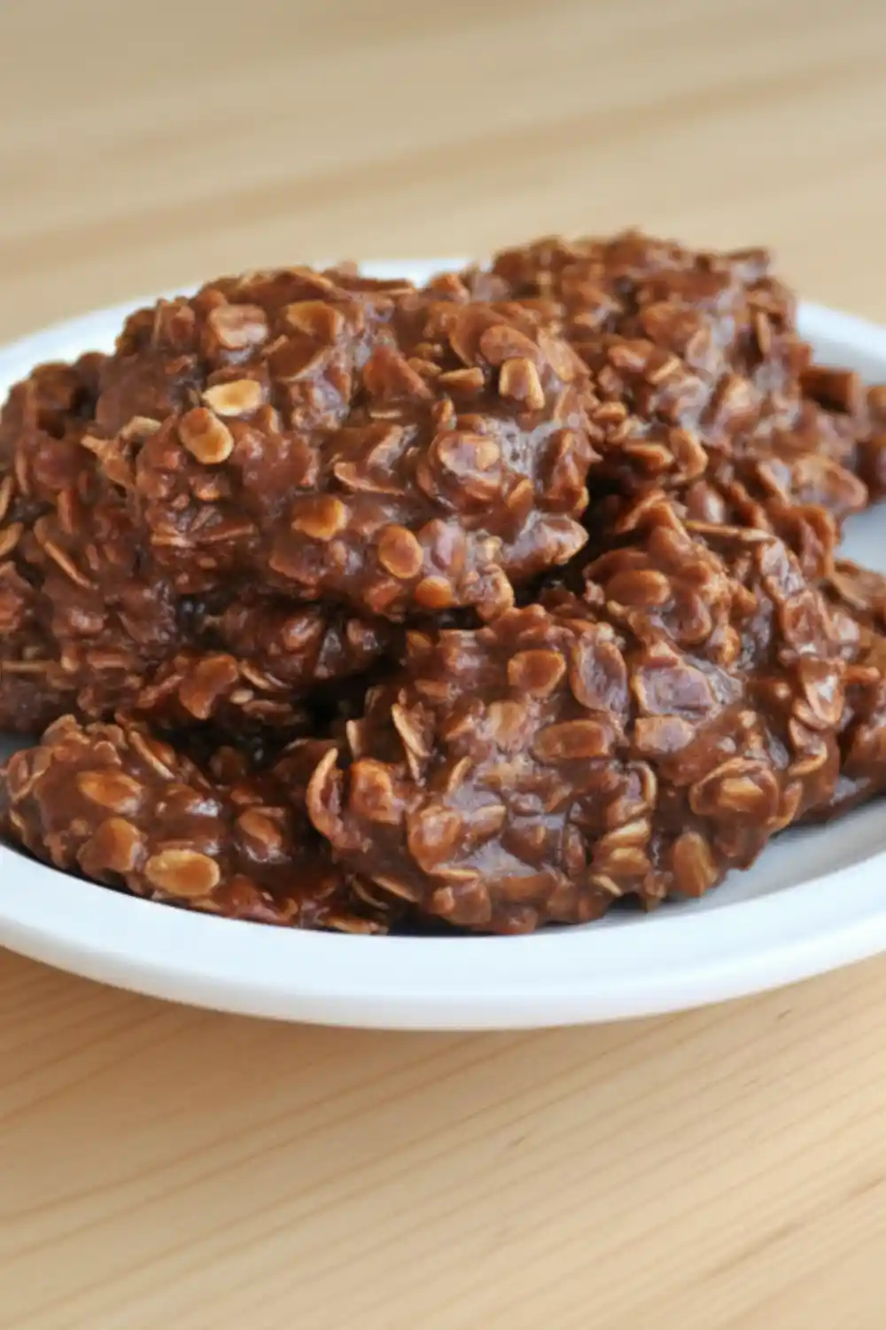 Delicious Chocolate No Bake Cookies arranged on a plate