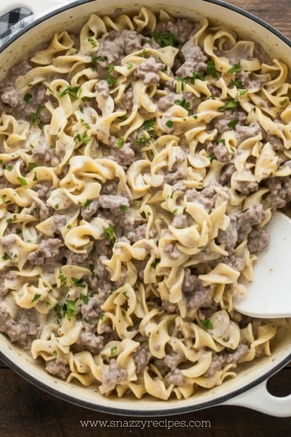 Delicious 30-minute ground beef stroganoff served on a plate