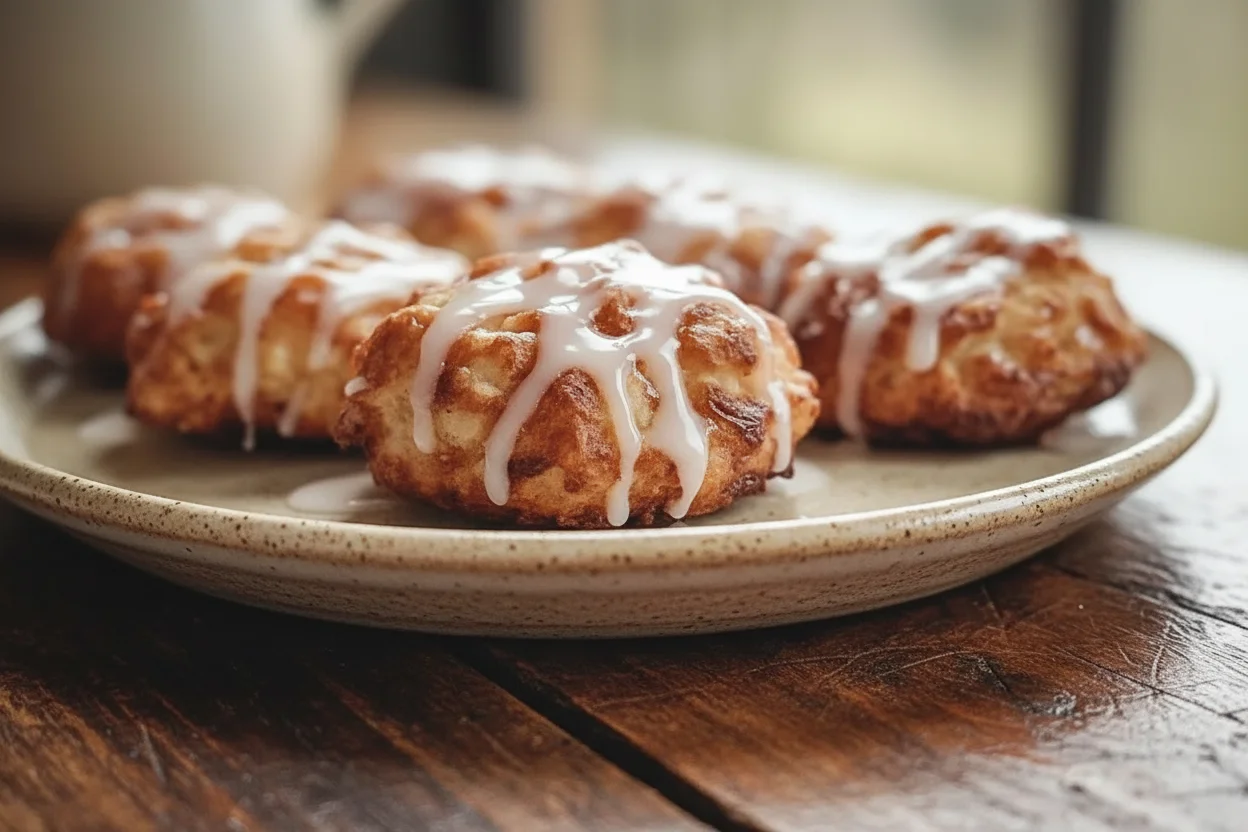 Baked Apple Fritters with Glaze