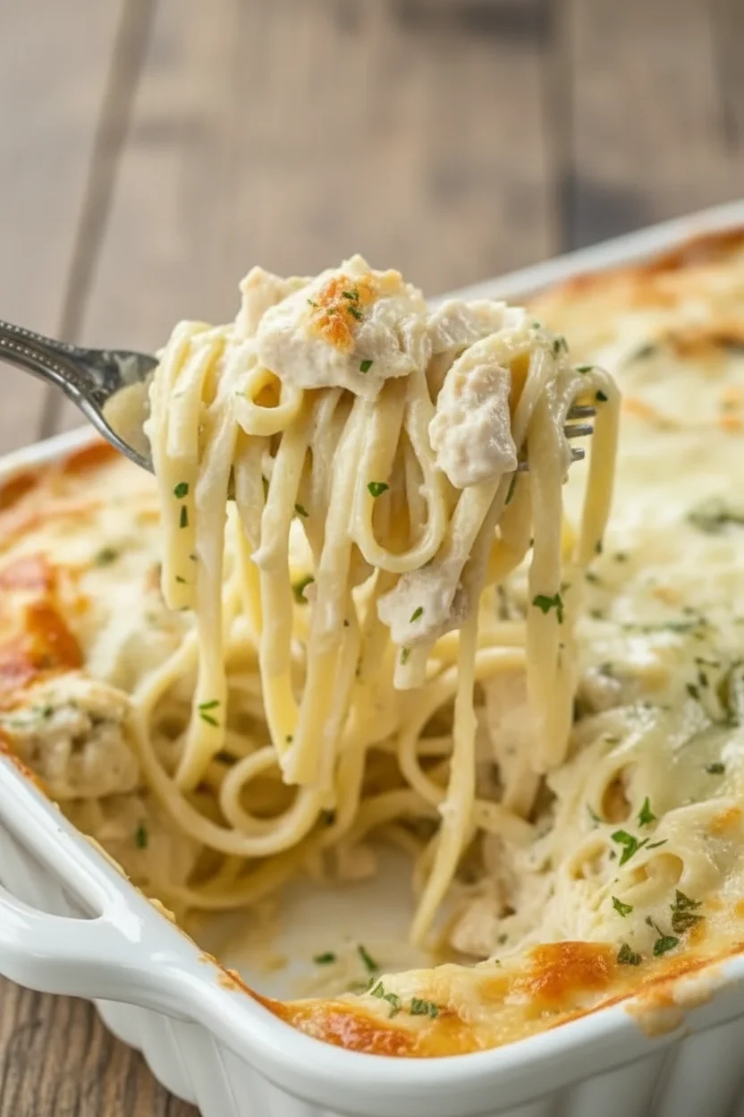 Delicious Chicken Tetrazzini served in a bowl with pasta and chicken