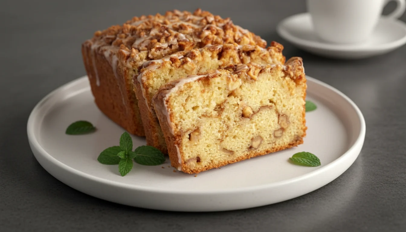 Freshly baked Cinnamon Apple Bread with a golden crust and apple slices