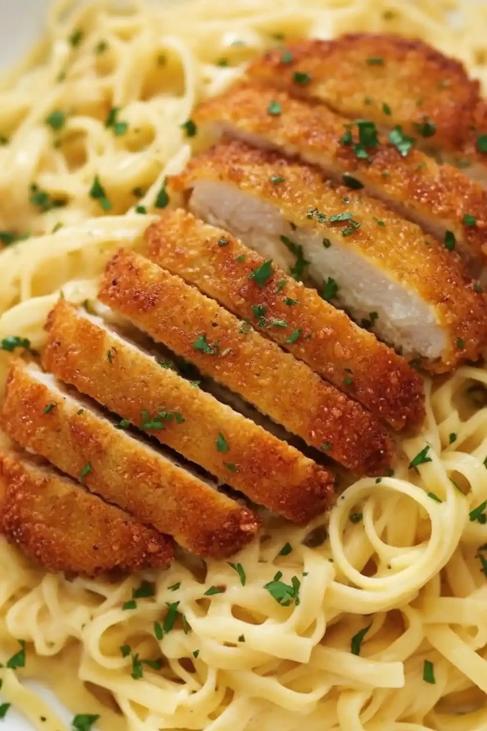 Crispy Chicken Fettuccine Alfredo