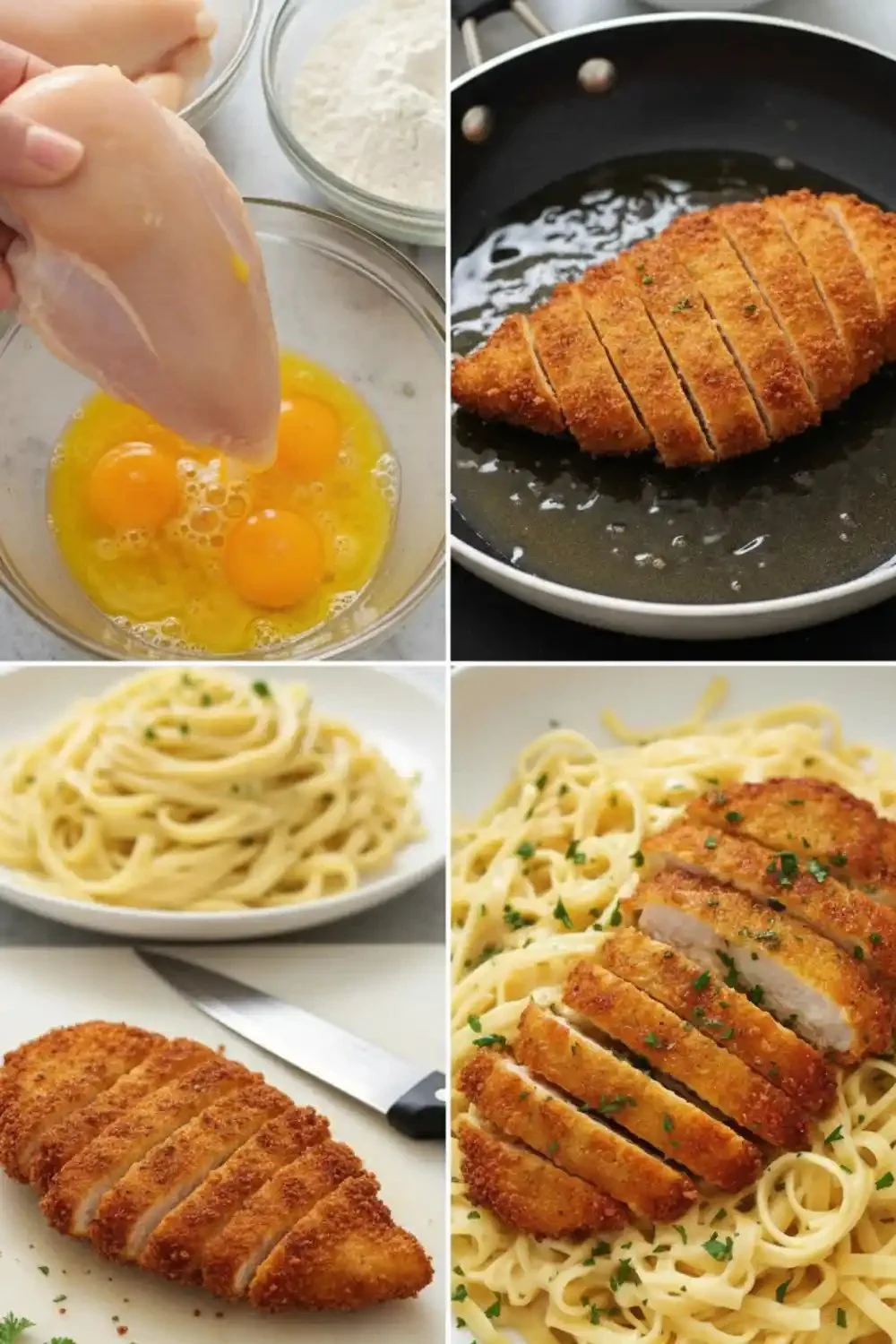 Crispy Chicken Fettuccine Alfredo