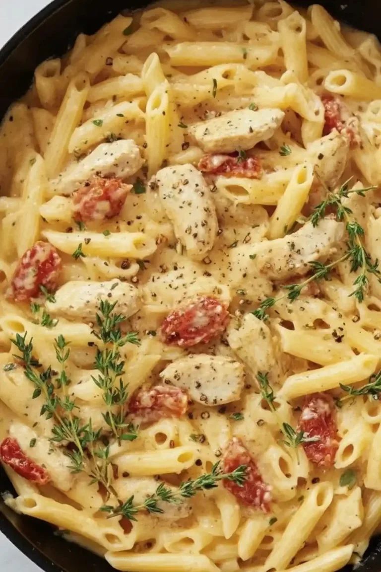 Bowl of creamy Cajun chicken pasta made in a crock pot