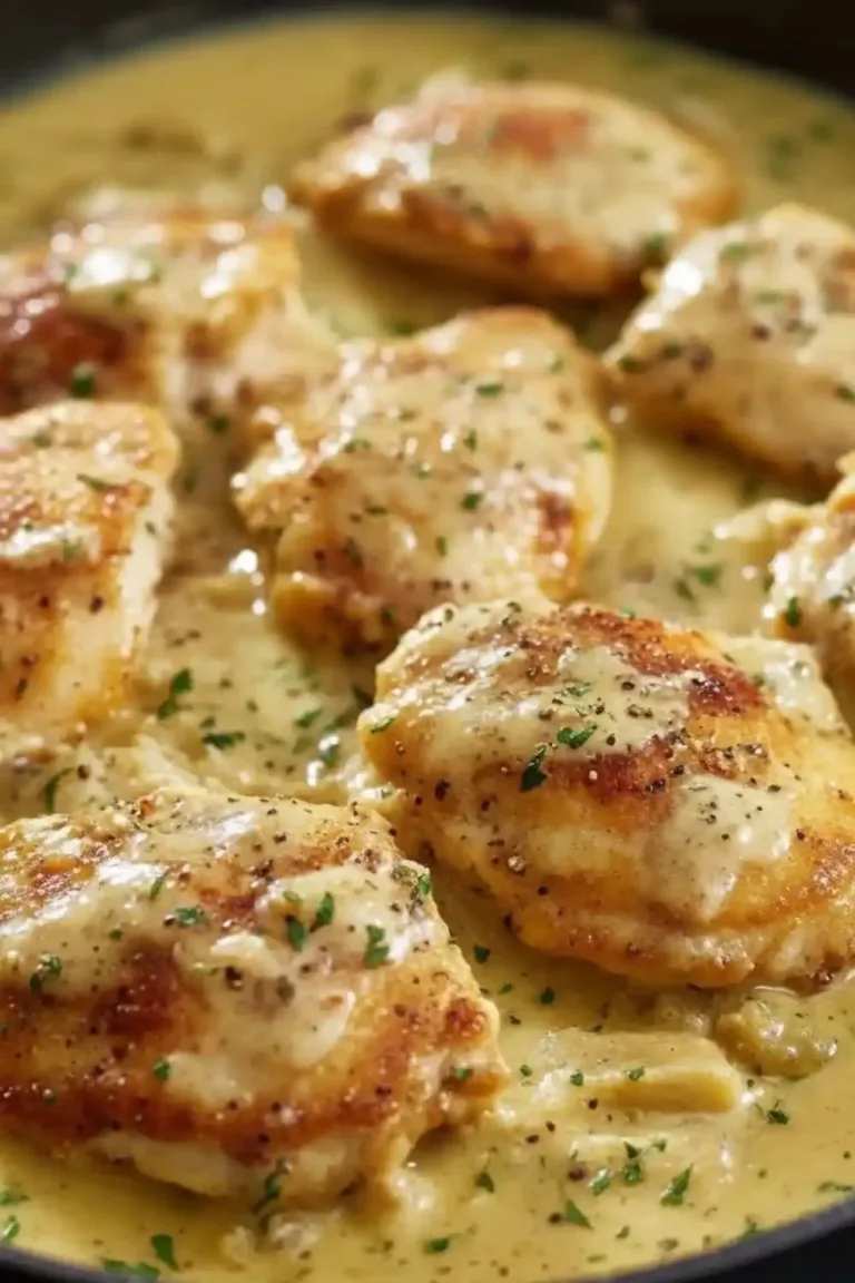 Delicious Ranch Chicken cooking in a crock pot with fresh herbs and spices