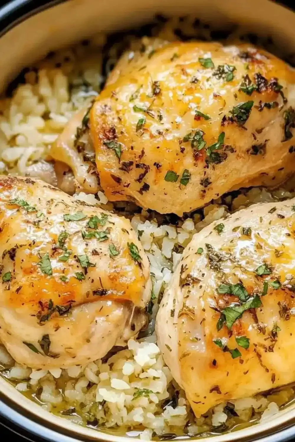 Slow Cooker Lemon Herb Chicken and Rice