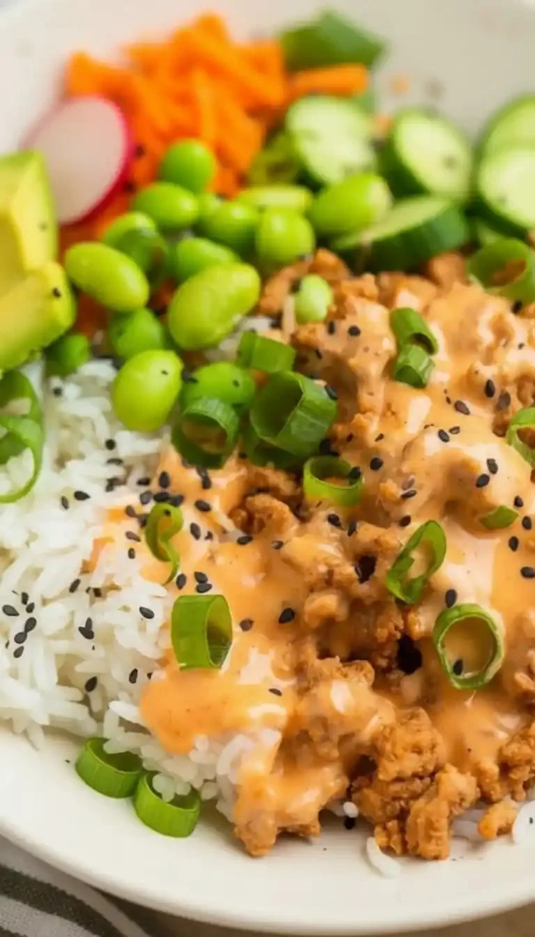 20 Minute Ground Turkey Bang Bang Rice Bowls