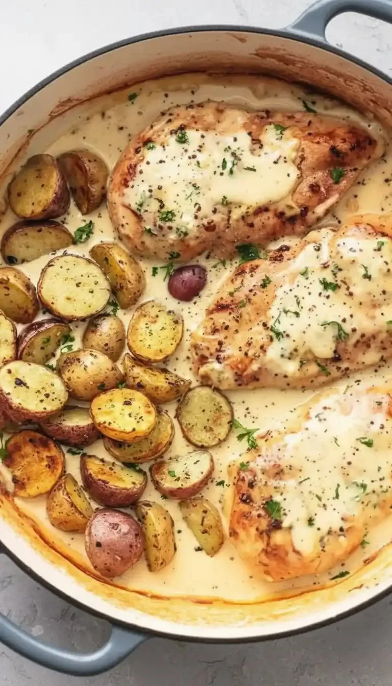 Chicken and Potatoes in Creamy Dijon Sauce