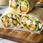 Delicious Chicken Caesar Wrap with fresh lettuce and grilled chicken.