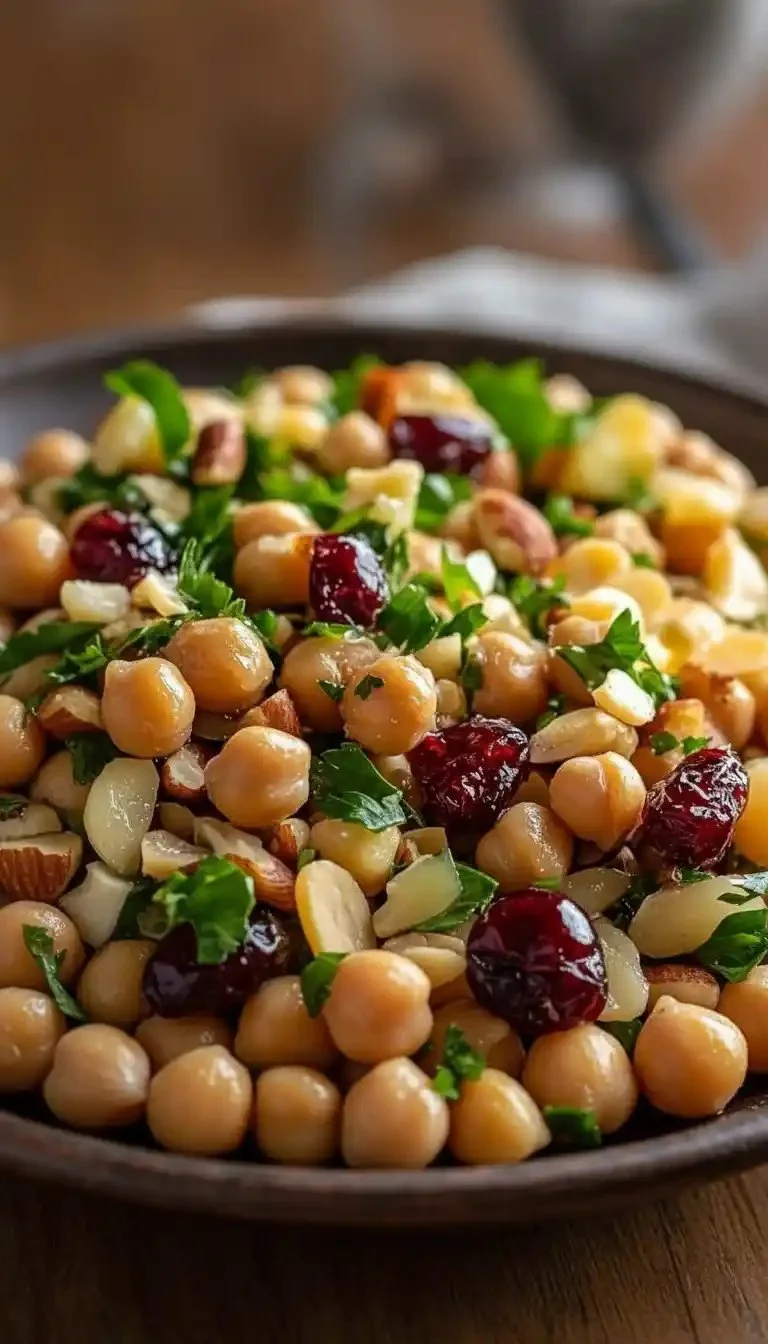 Cranberry Walnut Chickpea Salad with Orange Vinaigrette