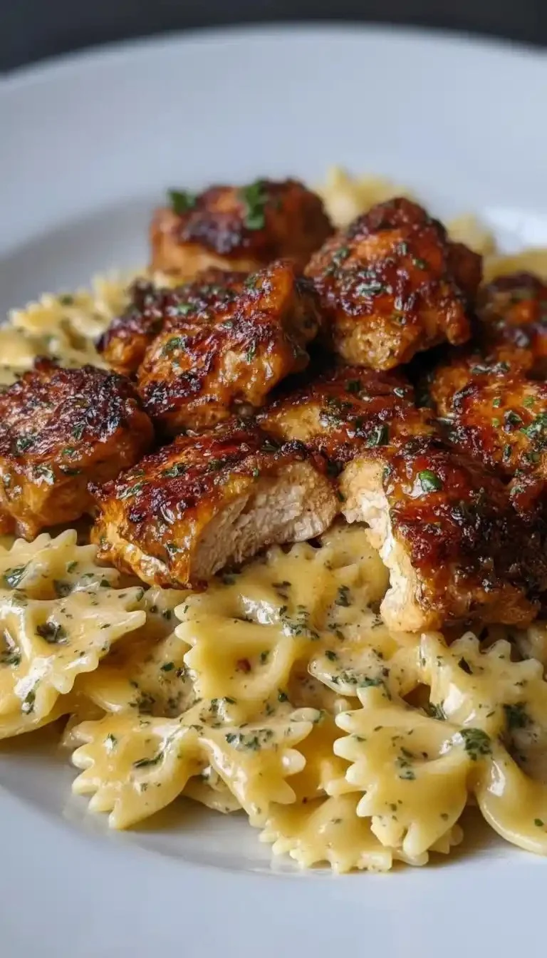 Garlic Butter Chicken with Bowtie Pasta