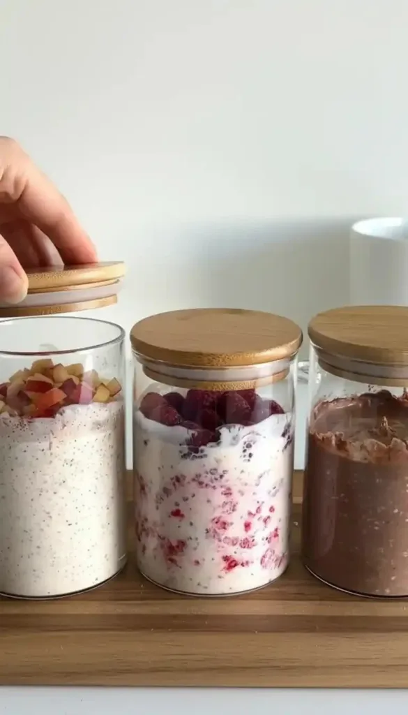 High-protein overnight oats in three delicious flavors