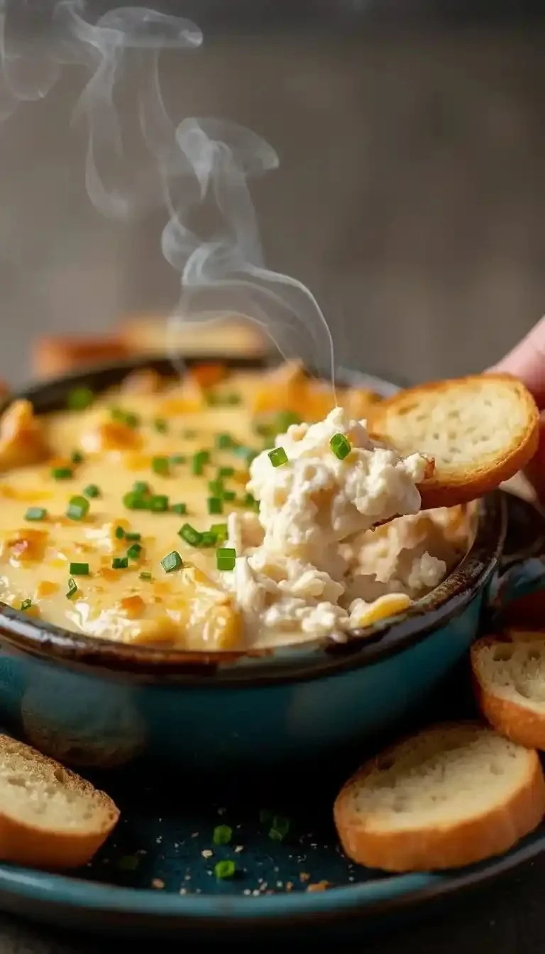 Delicious Joe's Crab Shack crab dip ready to serve with crackers