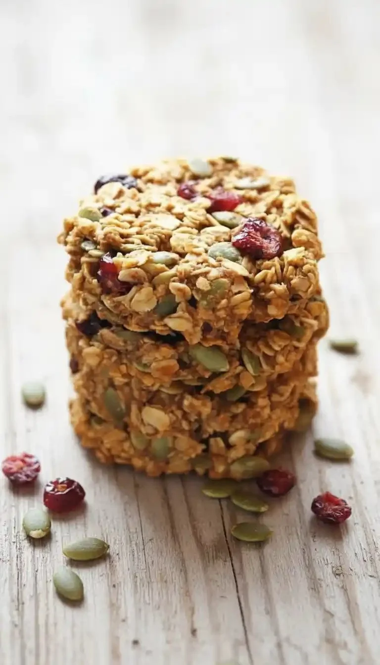 Plate of homemade Pumpkin Breakfast Cookies with a warm autumn theme