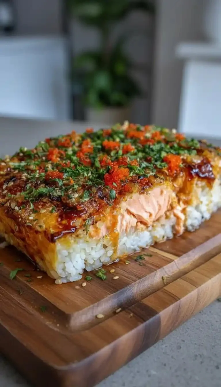 Spicy Salmon Sushi Bake