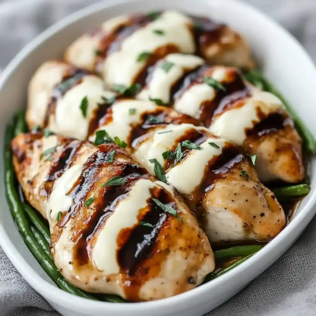 Balsamic Baked Chicken Breast with Mozzarella Cheese