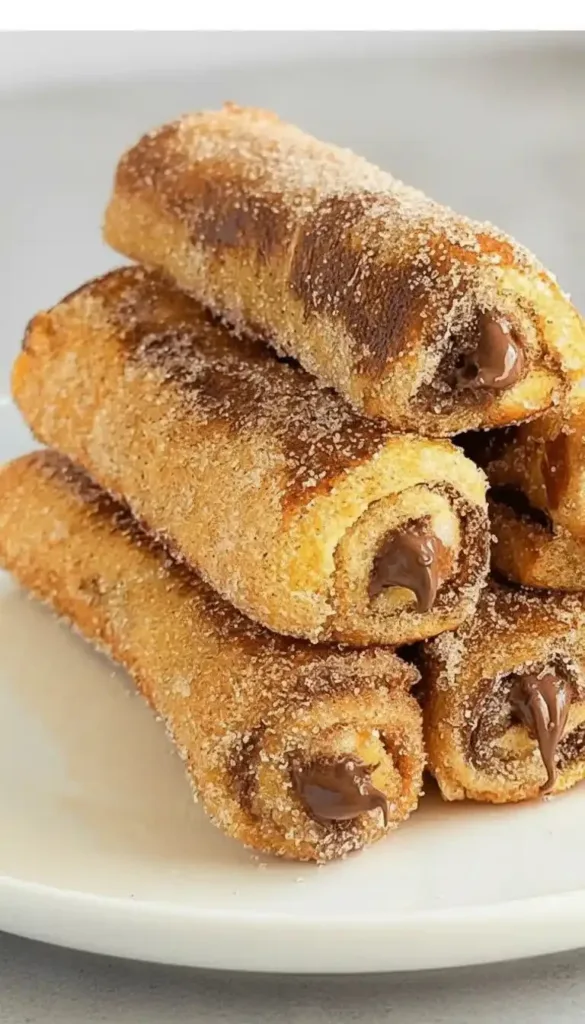 Deliciously plated French Toast Rolls with syrup and berries