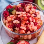 Delicious fruit salsa served with cinnamon sugar tortilla chips