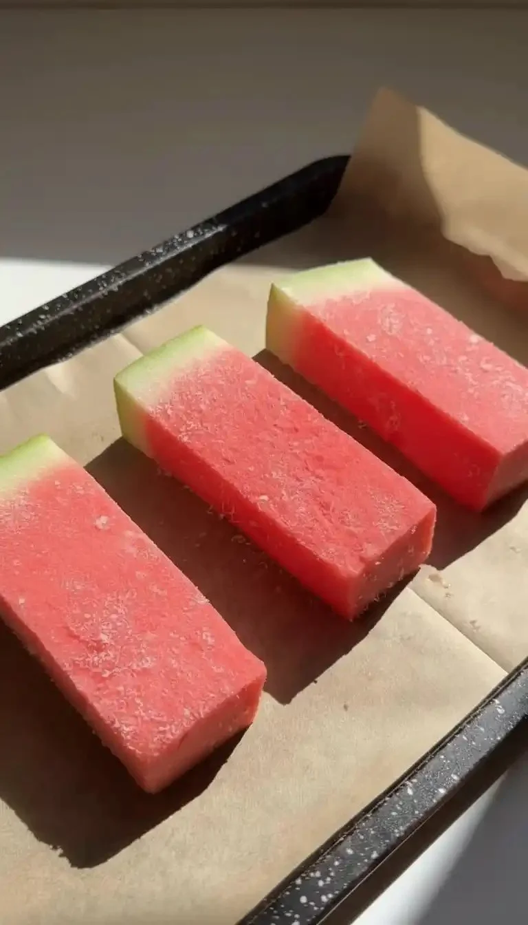 Bowl de glace pilée à la pastèque avec des morceaux de fruits frais