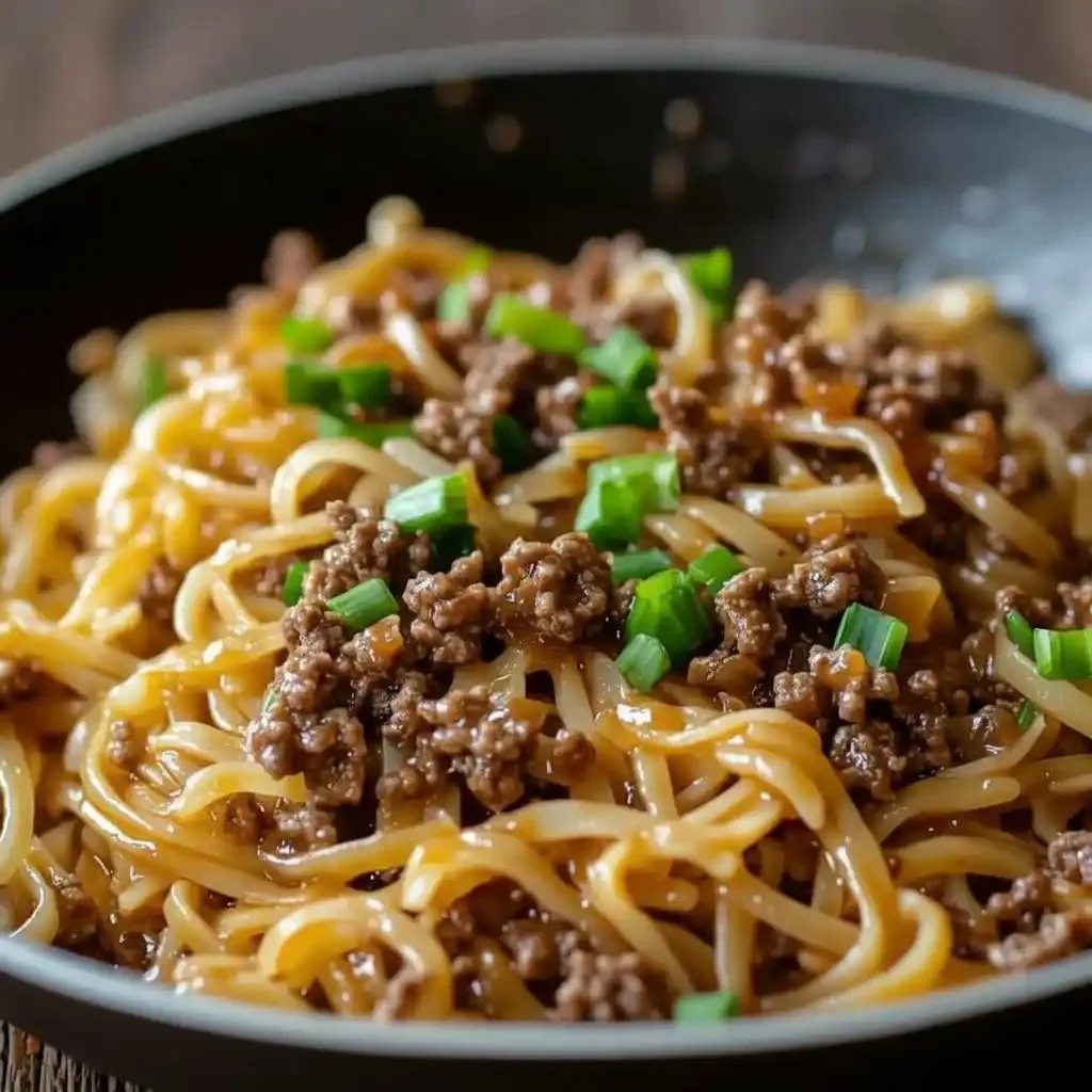 Mongolian Ground Beef Noodles