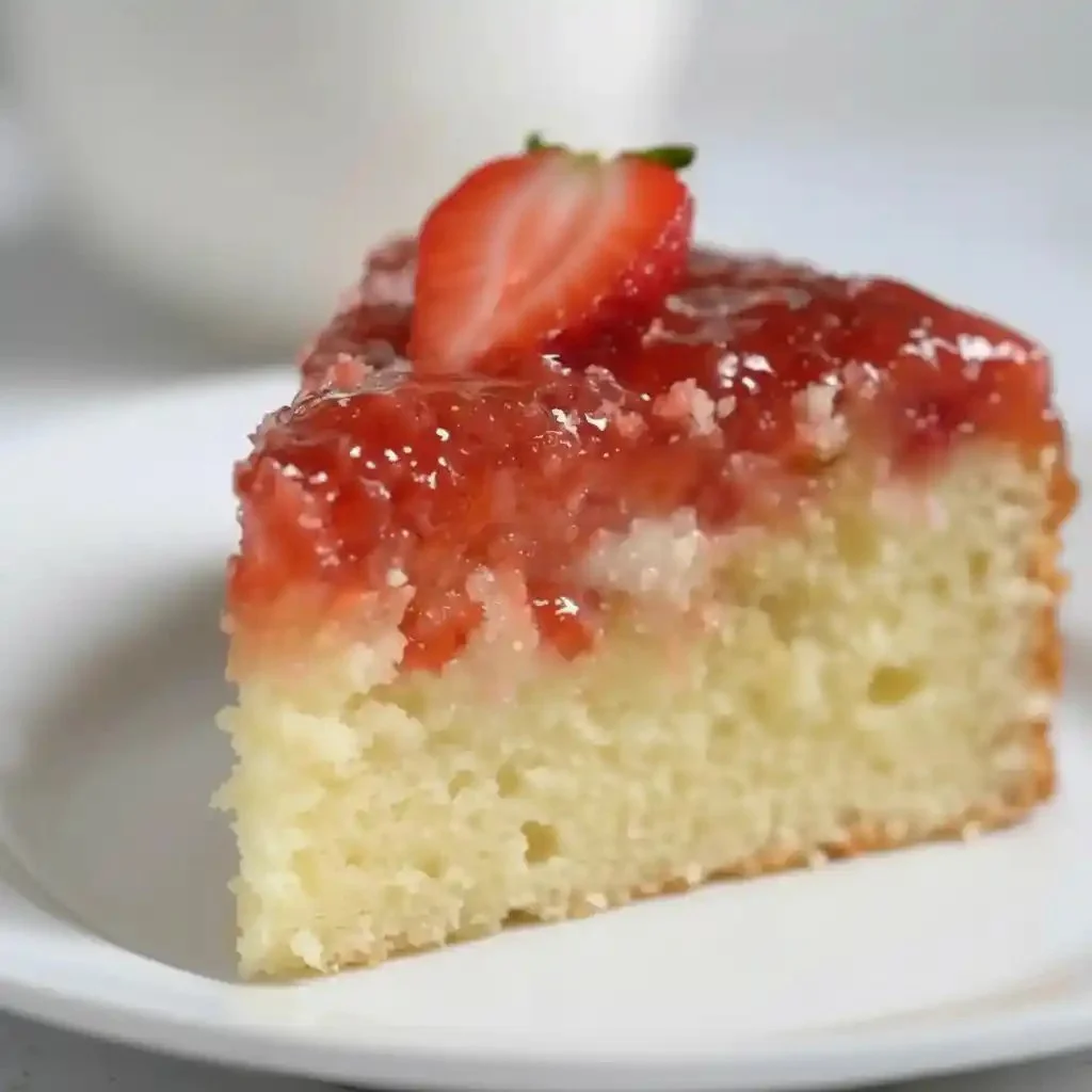 Strawberry Rhubarb Upside Down Cake